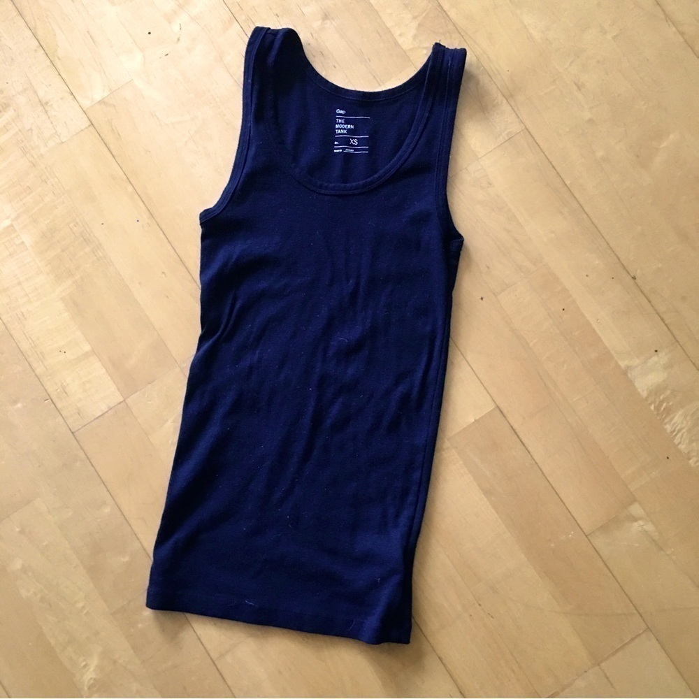 GAP Modern Cotton Tank Top, Black, Size XS